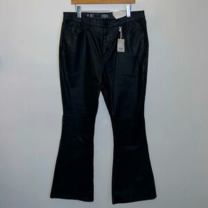 NWT A.N.A coated flared high rise jean. Size 16. Color: black.